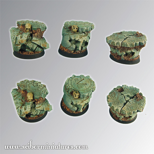 3 Ancient Ruins 25 mm round bases set2 Scibor Miniatures 